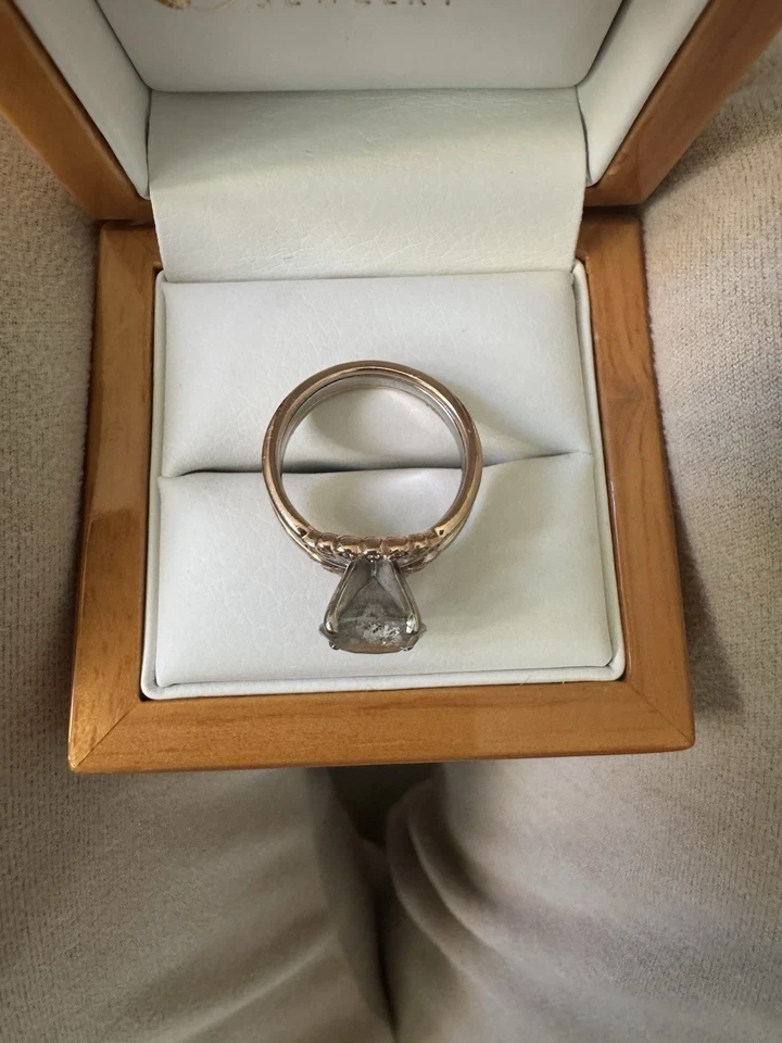 Anillo solitario vintage corte rosa sal y pimienta dlamond 2ct Foto 4 de 4