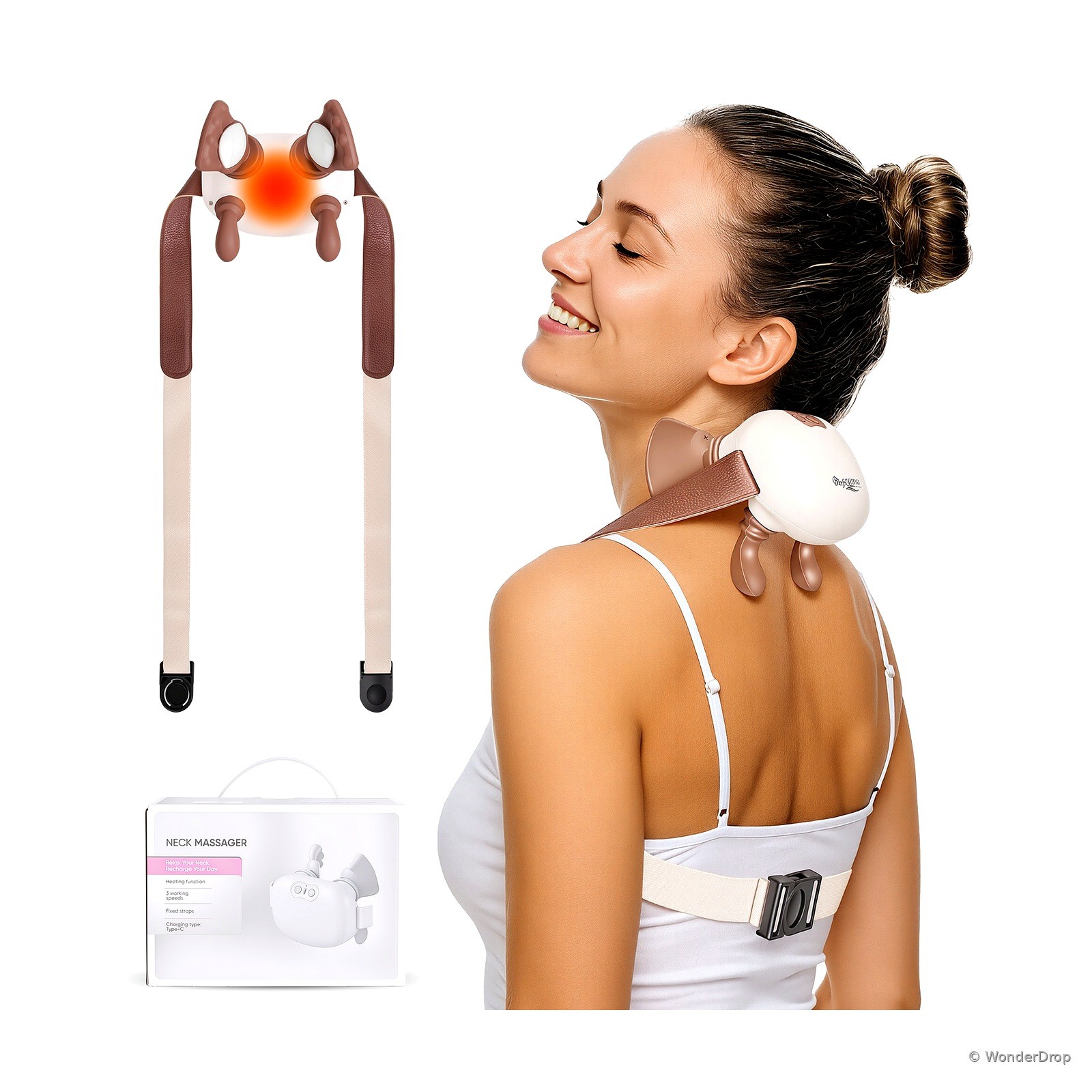 Nez massager électrique anti-tension avec thérapie par la chaleur pour apaiser les sinus cutanés