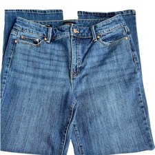 Talbots Barely Boot Jeans Women 10 Blue Excellent Emma Wash Stretch Denim