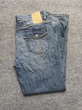 Marc Ecko Cut Sew Denim Jeans Y2K Embroidered Size 36