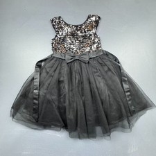 Zunie Dress Girls Size 8 Black Sequin Holiday Party Tulle Bow Sleeveless Kids