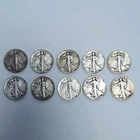 Walking Liberty Half Dollars Lot of 10 Circulated 1923-1944 Full Date Lot #7
