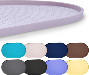100% Tapis d'alimentation pour animaux de compagnie en silicone imperméable avec bord relevé pour la nourriture