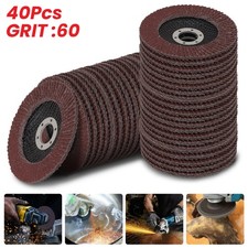 40 PCS FLAP GRINDING SANDING DISCS 115mm 4.5" INCH 60 GRIT ANGLE WHEEL GRINDER 0.38 per disc