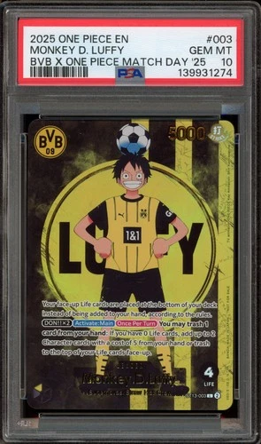 One Piece CCG Monkey.D.Luffy BVB X One Piece Match Day '25 ST13-003 PSA 10