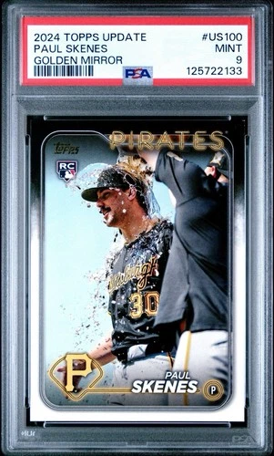 2024 Topps Update #US100 Paul Skenes Golden Mirror Variation Rookie SSP PSA 9