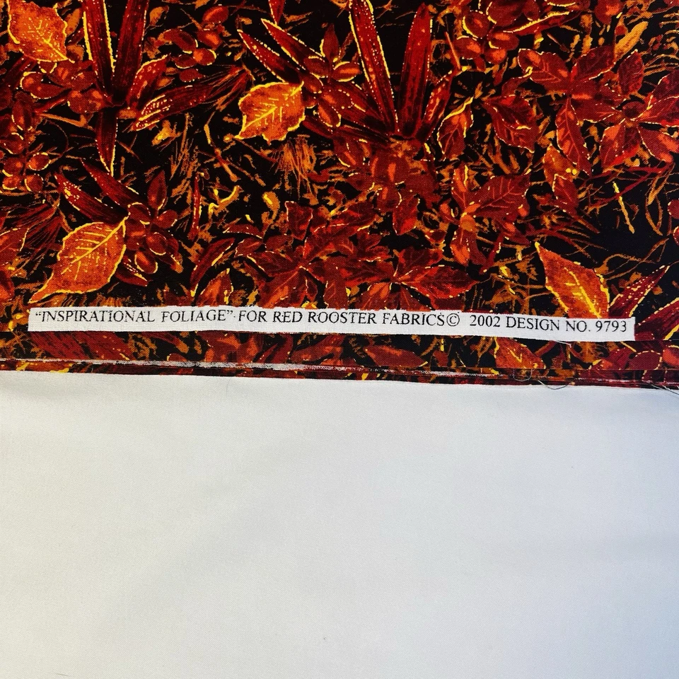 Vtg Red Rooster Fabric Quilt Cotton 3 Yds Inspirational Foliage 2002 #9793 44"W - Image 3 of 3