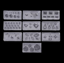 10Pcs 3D Soft Silicone Nail Mold for DIY Nail Decor Craft Art Maincure Tool