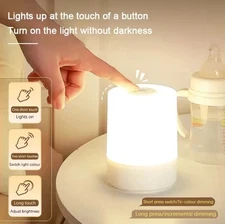 LED Night Light Bedside Lamp Dimmable Touch Rechargeable Desk Lamp