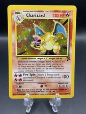 Pokémon TCG Charizard Base Set  Holo Unlimited Rare Card 4/130 MP Small Dent