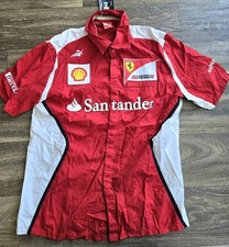 Puma Scuderia Ferrari F1 Short Sleeve Button Up Red Mens Size XL