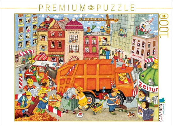 Calvendo Puzzle The Garbage Truck Is Coming | 1000 Pieces, Finished Size 25.2 ×-image