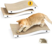 Kratzbrett Katze Wellenform Pappe Langlebig Umkehrbar 2Er-Pack XXL MöBelschutz