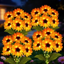 YJFWAL Solar Sunflower Lights 4 Pack Waterpro...