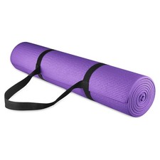 Fitvids 1/4  High Density Thick Non Slip Workout Yoga Mat  Carry Strap, Purple