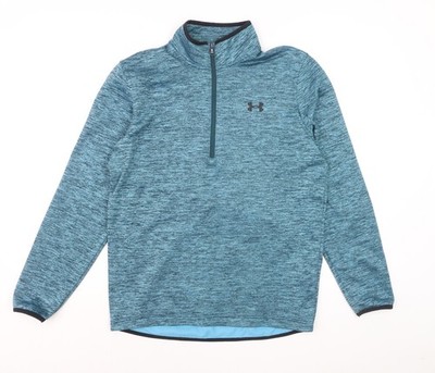 Under Armour Herren Fleece Sweatshirt blau 1/2 Zip Größe S ColdGear
