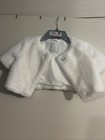 Used Faux Fur Girls Gymboree White Shrug Jacket Sz 5-6 Excellent Condition — photo 1