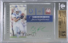 2012 Elite Rookie Inscriptions Green Ink Coby Fleener BGS 9.5 GEM MINT Auto 0s3