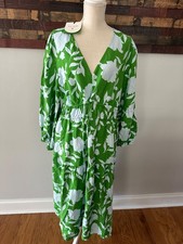NWT Kate Spade x Target Green Rose Linen Long Sleeve Maxi Dress XXL