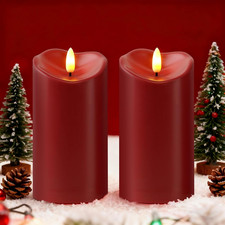 6"X3" Outdoor Waterproof Flameless Candles with Remote and Timer, Battery Operat