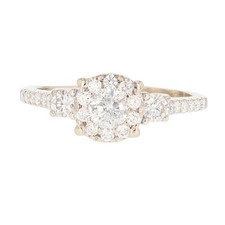 .86ctw Round Cut Diamond Solitaire Halo Engagement Ring 14k White Gold Size 8.5