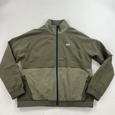 FIGS Sydney Modern Cargo Scrub Jacket in Heather Olive size Small Womens