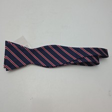 Jos A Bank Navy Red Stripe Self-Tie Bow Tie New With Tags