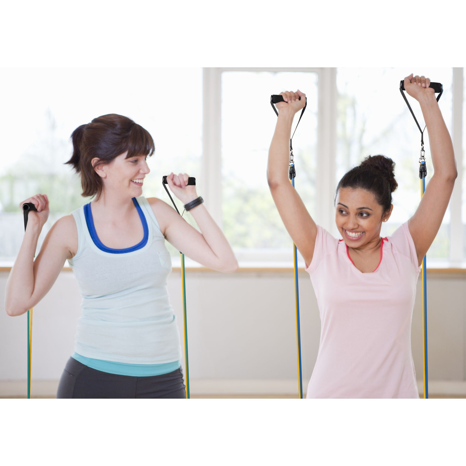 5 Tubes Resistance Bands Set 100Lbs Exercise Workout Stackable Ankle Strap Home