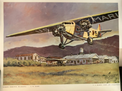 Vintage Fokker Trimotor US Marine Corps Aviation Art Print 1929 Nicaragua