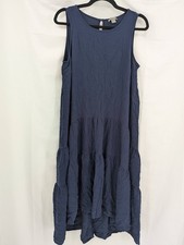 Falls Creek Women's Navy Blue Large Tiered Sleeveless Dress