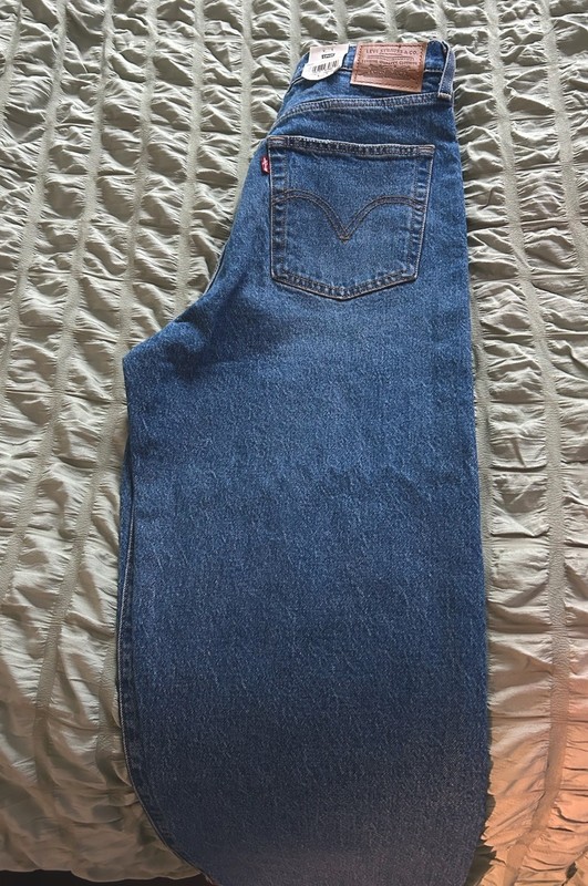 Levi's Straight Ankle High Rise Slim Fit Blue Denim Jeans   30x27 Size 