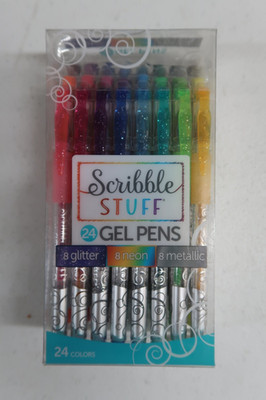 Scribble Stuff Gel Pens * 24 COUNT* GLITTER, NEON, METALLIC