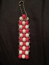 Pink And White Kandi keychain