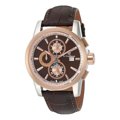 S. Coifman Heritage Men's Brown Dial Quartz Chronograph Watch SC0254
