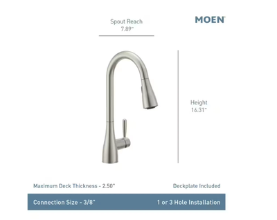 Moen Cia Einhebel-Küchenarmatur – Fleckenresistent, Mit MotionSense, Power-Clean Sprühtechnik