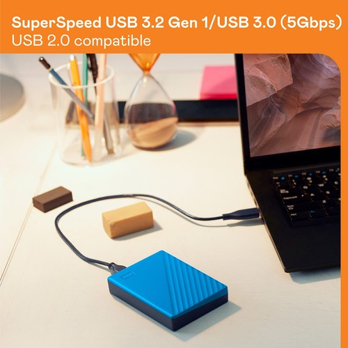 1TB My Passport, Portable External Hard Drive, Blue, backup software with def... - 第 5/6 張圖片