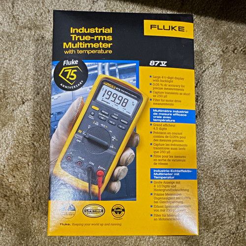 Fluke 87V True RMS Multimeter w/ Temperature, CAT III, 1000V, 19999