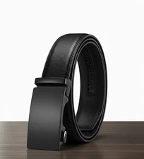 Genuine Leather Mens Ratchet Belt Belts For Men Adjustable Automatic Buckle-Belt