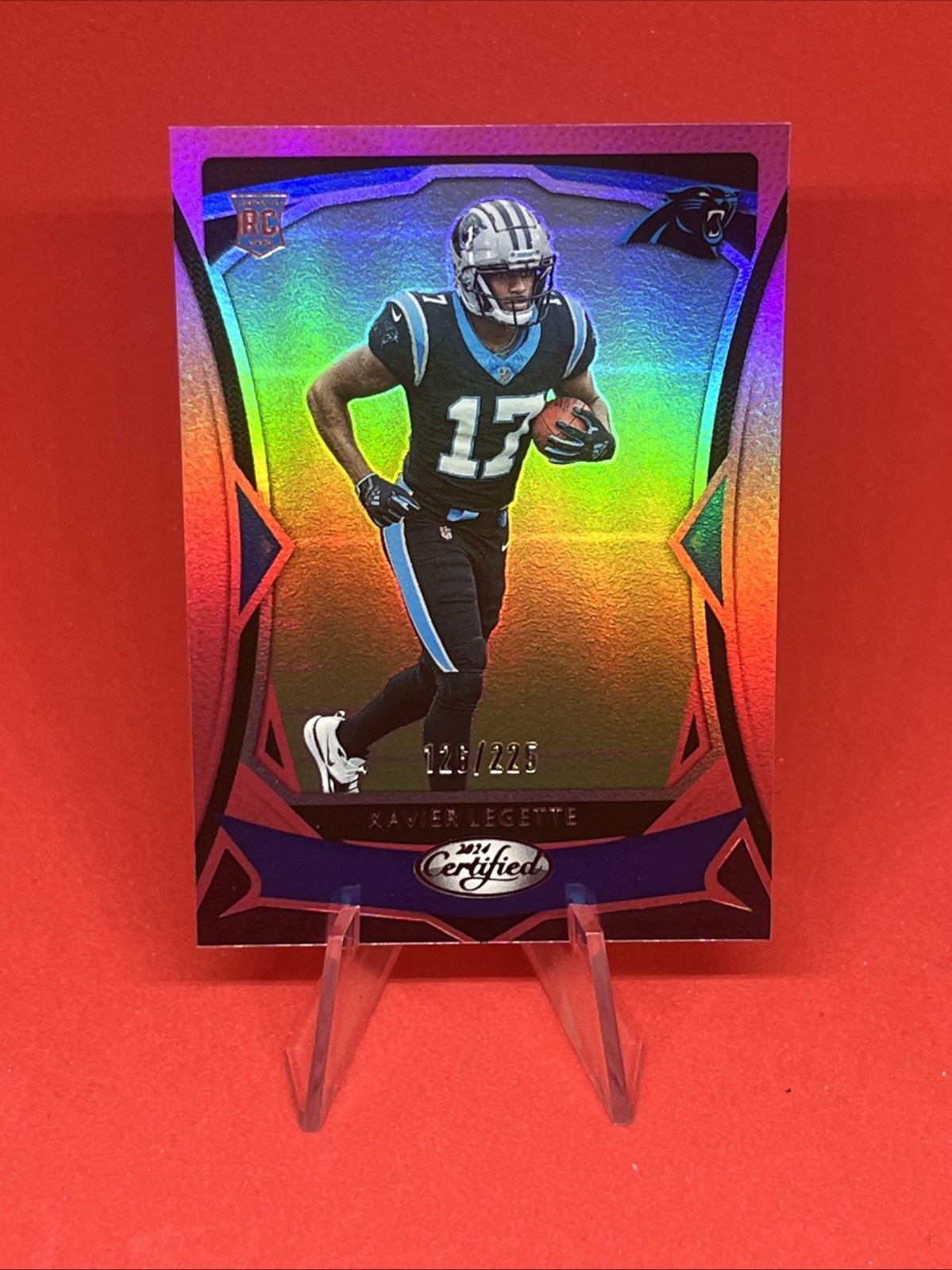 Xavier Legette 2024 Panini Certified Pink /225 #123 Carolina Panthers RC