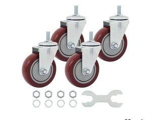 Finnhomy Swivel Caster Wheels 4 Inch Threaded Stem Casters Set of 4 Heavy Duty