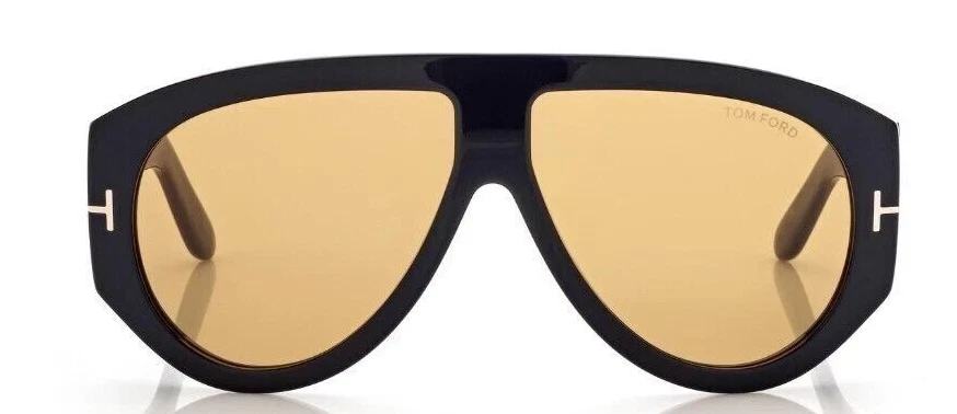 Tom Ford FT Bronson 1044/S 01E Shiny Black Yellow Lens Sunglasses Authentic New - Image 2 of 4