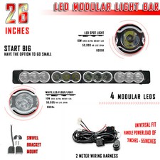 26 120w Cree Flood Spot Led Detachable Light Bar Off-road Relay - 6k White
