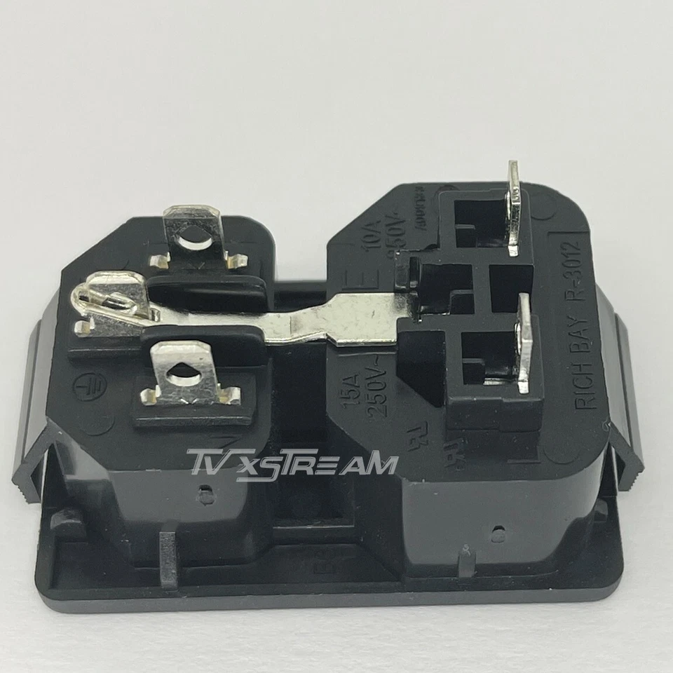 (1 PC) 10A/250VAC IEC320 C13/C14 Snap-In Male/Female Plug Connector USA SELLER! - Image 3 of 4