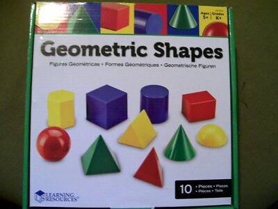 Learning Resources Geometric Shapes 10 Pieces & Box Grades K+ Ages 5+