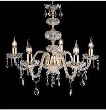 Lampadario in Vetro cristallo oro 5 LUCI E14 Da soffitto Classico Stile Murano