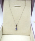 10K White Gold Tanzanite Diamond Pendant Necklace 18" [N116] — photo 6