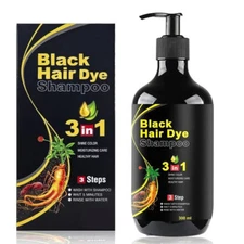Hair Dye Shampoo 3 in 1 Hair Shampoo Instant Hair Dye Herbal Ingredients BLACK ,