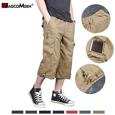 3/4 Capri Pants Men's Cargo Shorts Summer Cotton Shorts 3/4 Capri Pants Men's Cargo Shorts Summer Cotton Shorts
