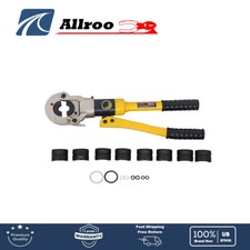 Copper Tube Fittings Crimping Tool w/ 1/2 3/4 & 1-inch Jaw Hydraulic Pipe Cutter