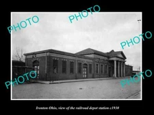OLD 8x6 HISTORIC PHOTO OF IRONTON OHIO THE RAILROAD DEPOT STATION c1930
